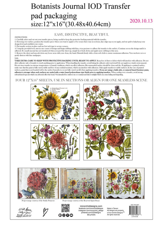 Botanist's Journal IOD Transfer 12x16 Pad⢠- IOD - Nest Gifts
