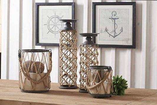 Iron Candleholder with Rope - Nest Gifts