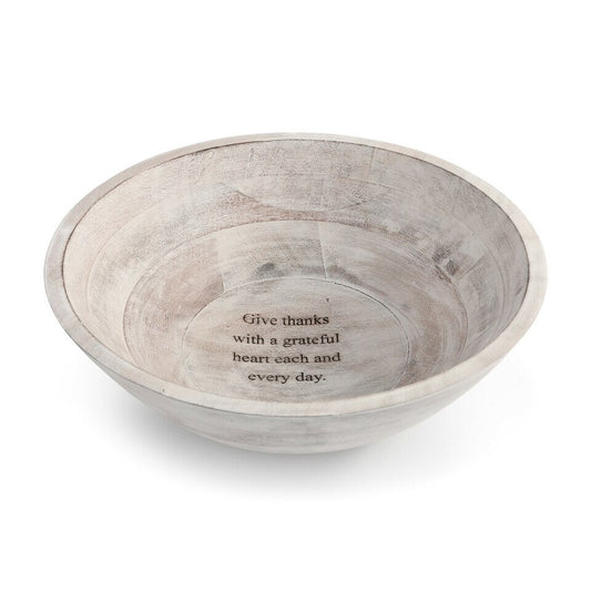 Give Thanks Wood Serving Bowl