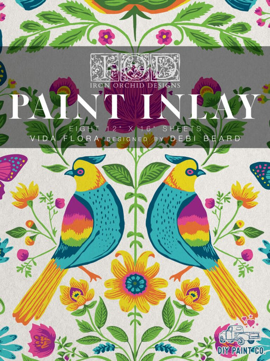 Vida Flora IOD Paint Inlay Designed by DIY Paint