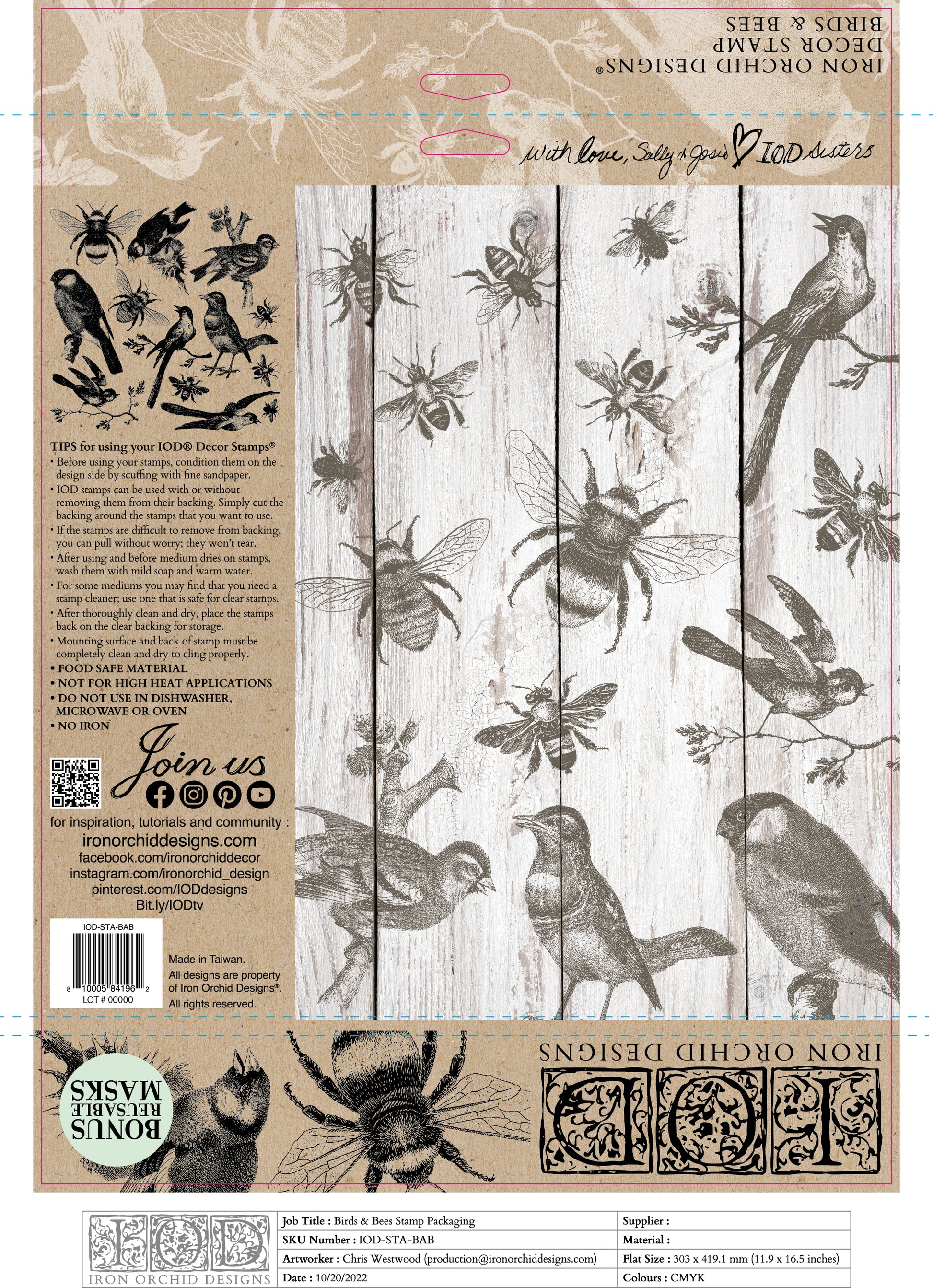 Birds and Bees Stamp Packaging