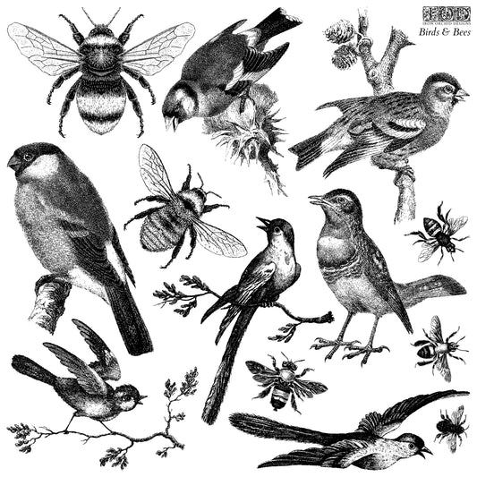 Birds and Bees Stamp by Iron Orchid Designs