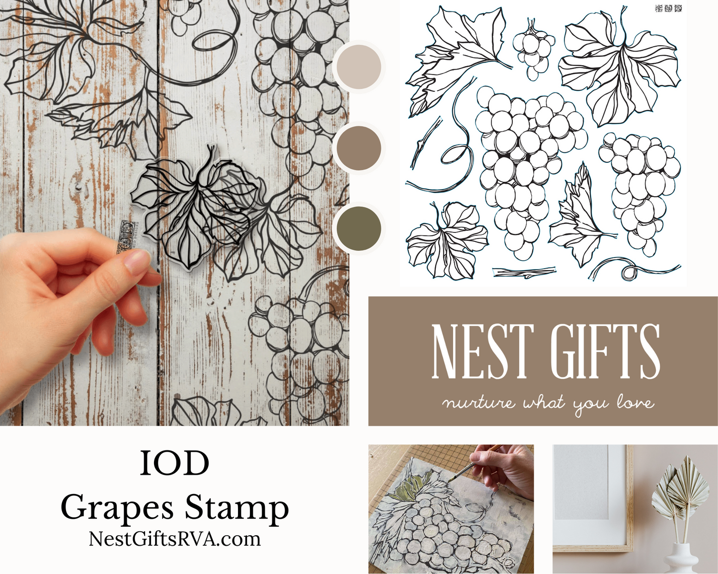 IOD Grapes Stamp by Iron Orchid Designs