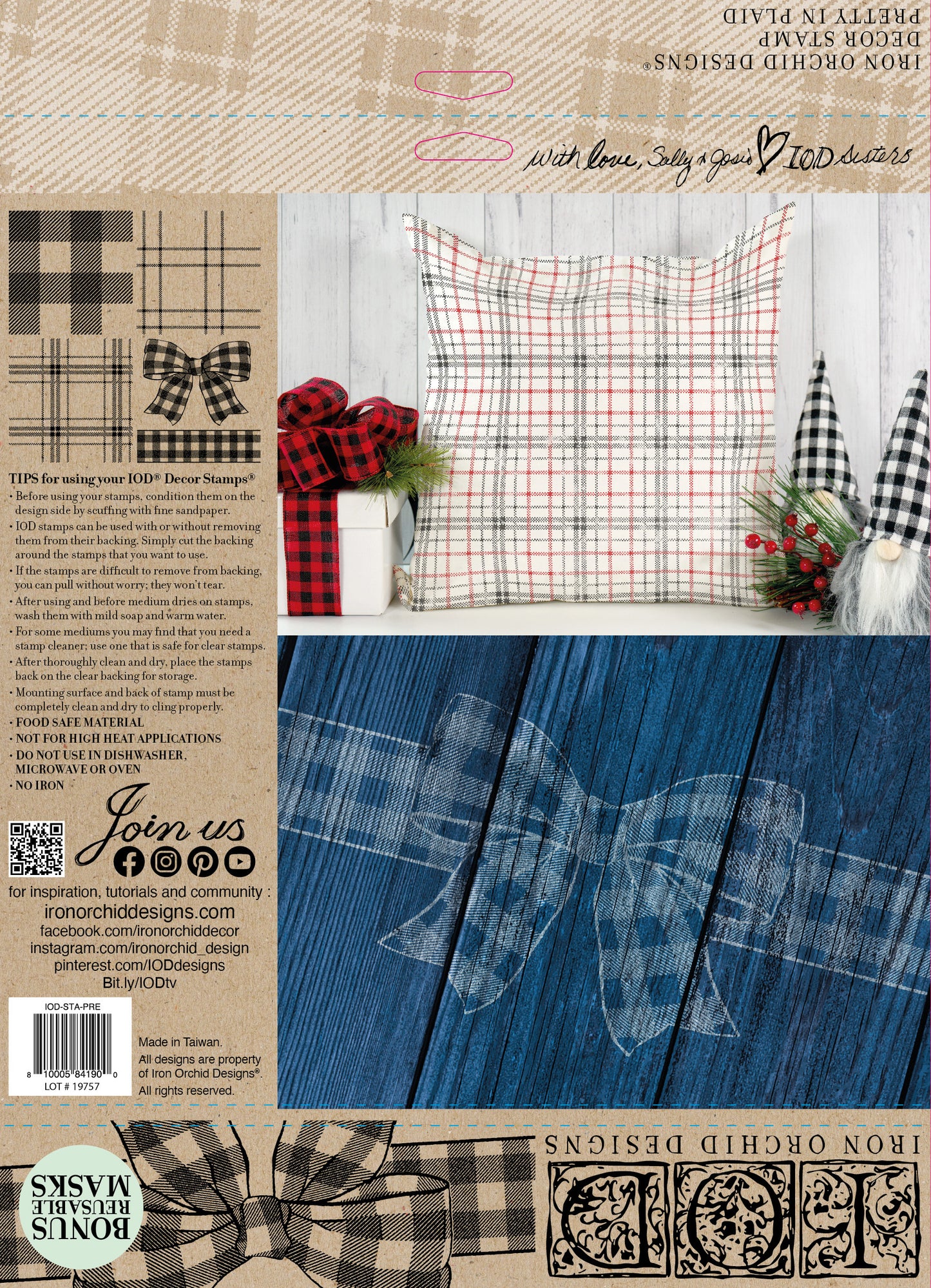 IOD Pretty in Plaid Stamp by Iron Orchid Designs