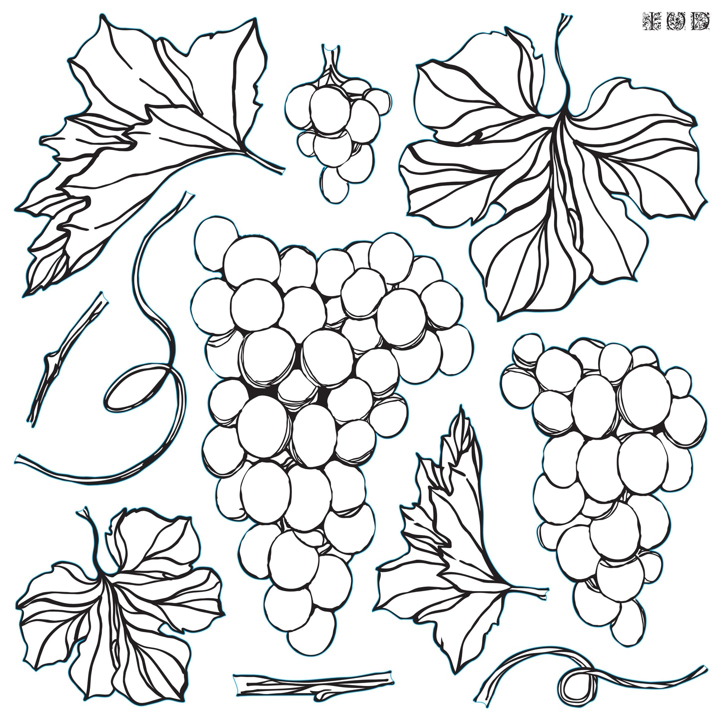 IOD Grapes Stamp by Iron Orchid Designs