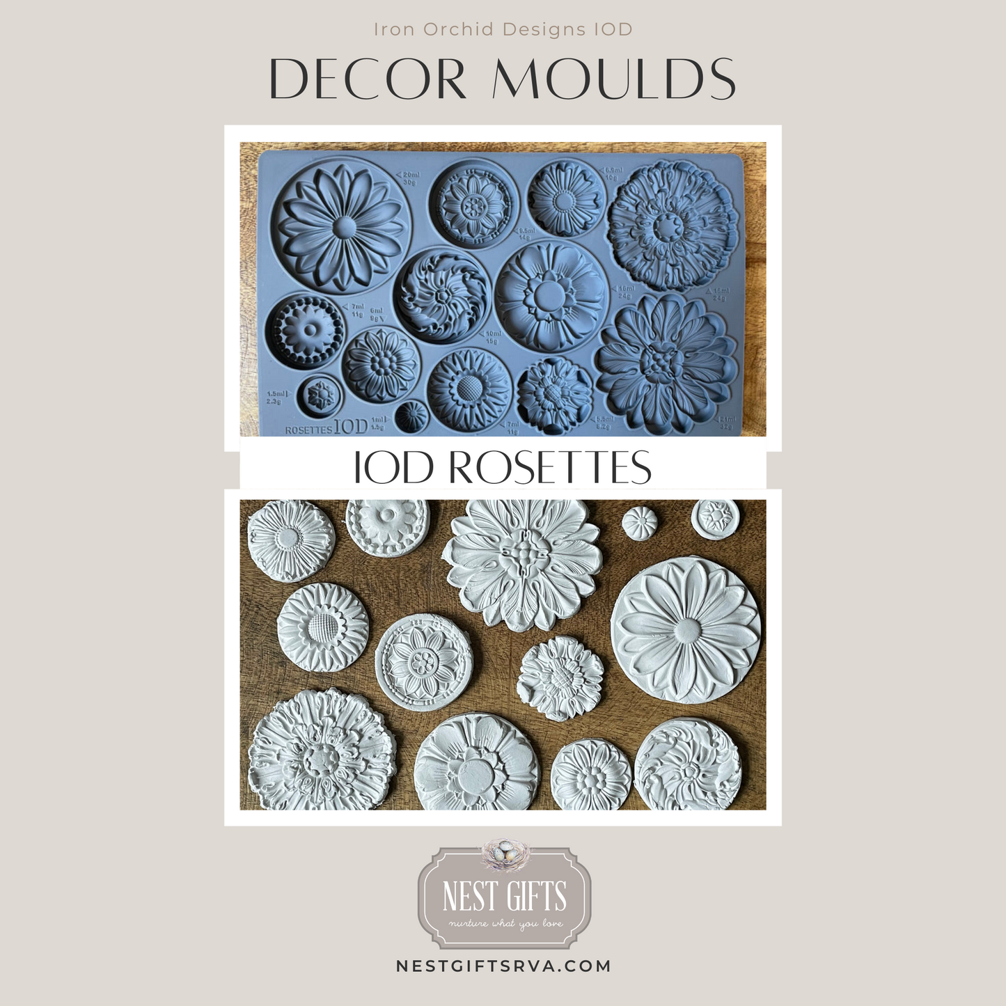 IOD Rosettes Moulds by Iron Orchid Designs