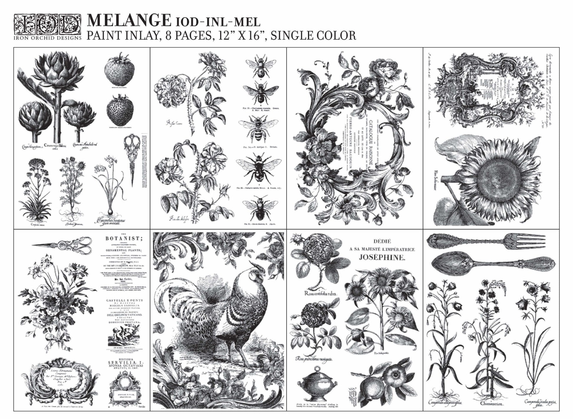 IOD Paint Inlay Melange 8 Sheets Total
