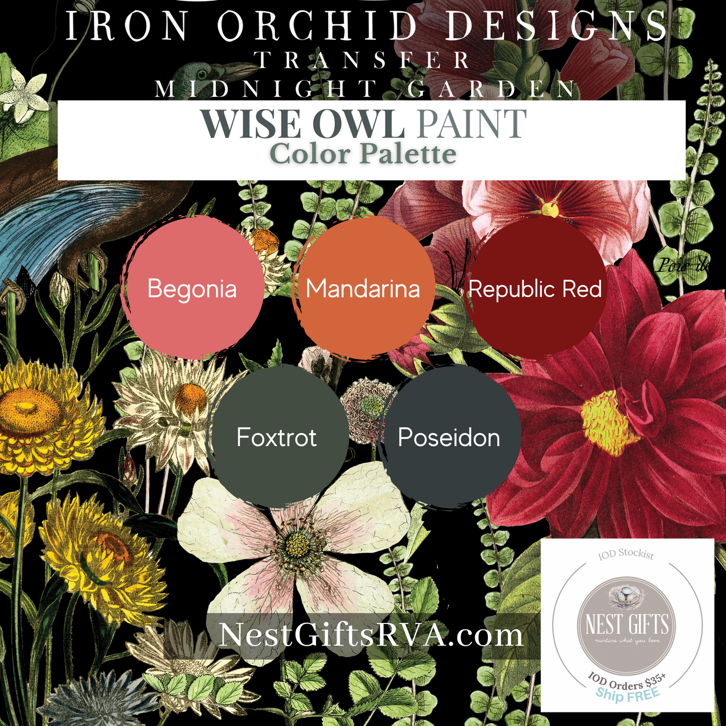 IOD Transfer Midnight Garden by Iron Orchid Designs