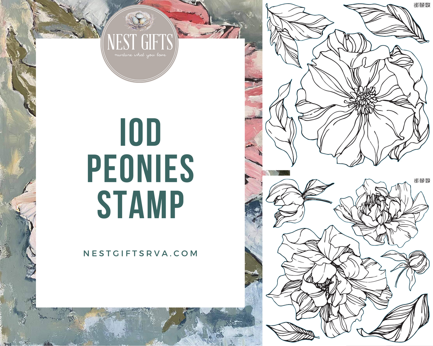 IOD Peonies Stamp by Iron Orchid Designs