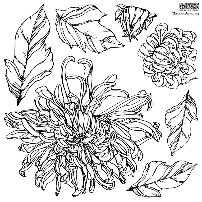 IOD Chrysanthemum Stamp by Iron Orchid Designs