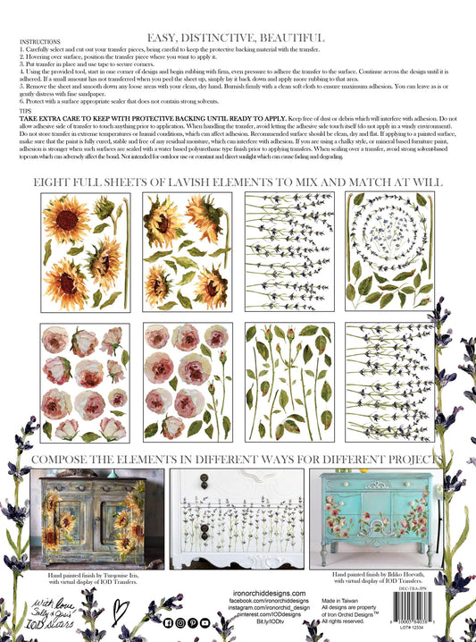 Painterly Florals IOD Transfer 12x16 Pad™ - IOD - Nest Gifts
